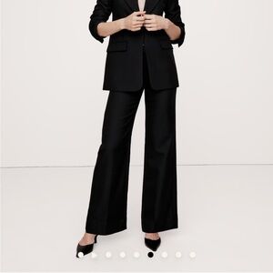 Banana Republic Lido Wide Leg Italian Wool Pants Black 2